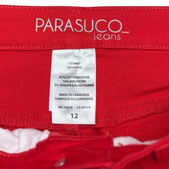 Parasuco Jeans Shorts, Size 12, Red - Picture 3 of 9